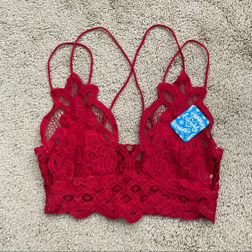 Free People Lace Bralette Lipstick